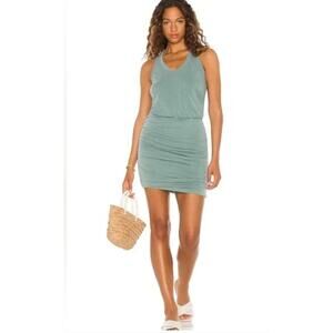 Sundry Sage Green Ruched Jersey Knit Sheath Tank Mini Dress Size 1 S Small